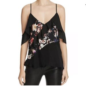 NWT PARKER WESLEY SILK FLORAL OFF SHOULDER SHIRT TOP XS